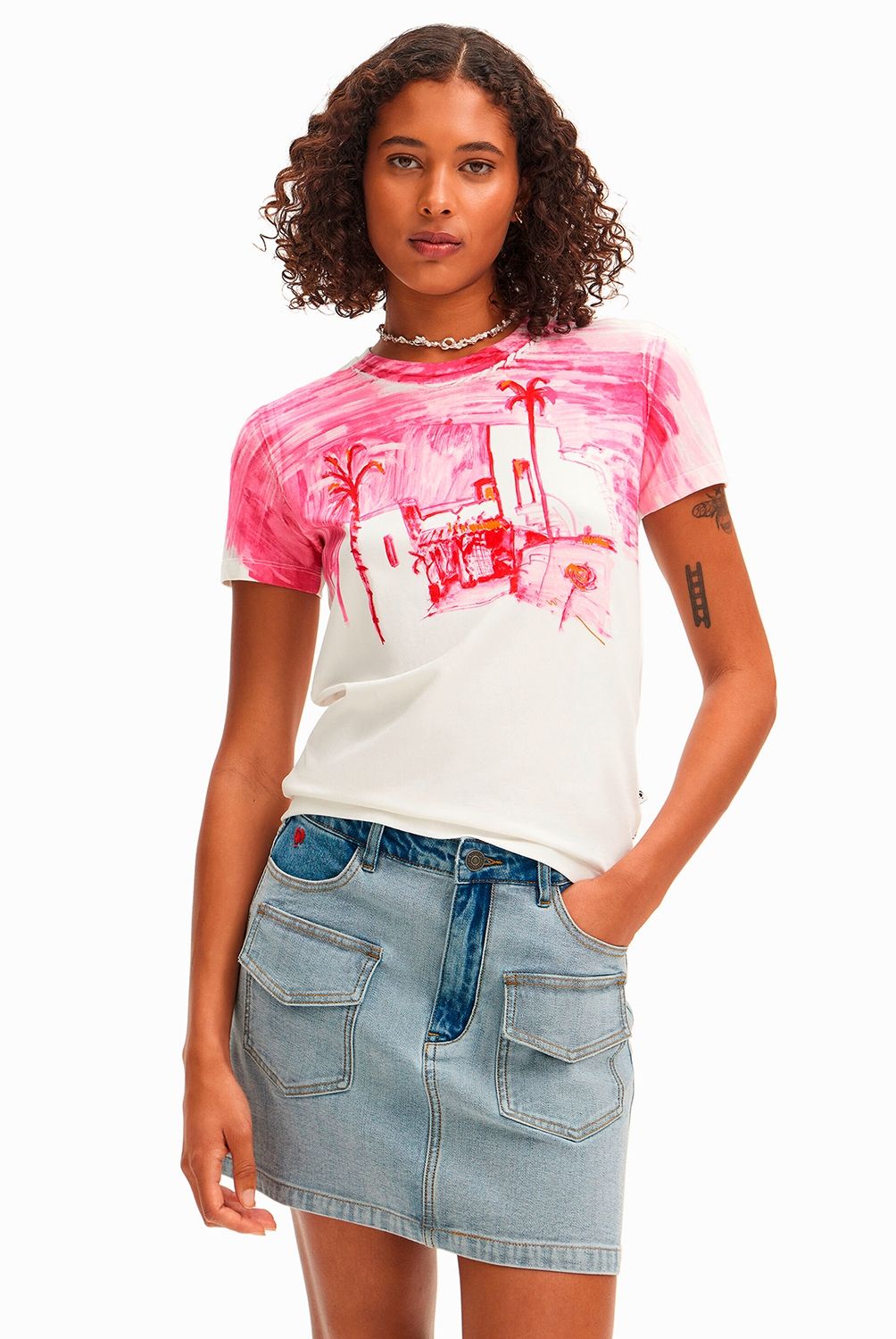 DESIGUAL - Polera Mujer Desigual Paisaje Mediterráneo