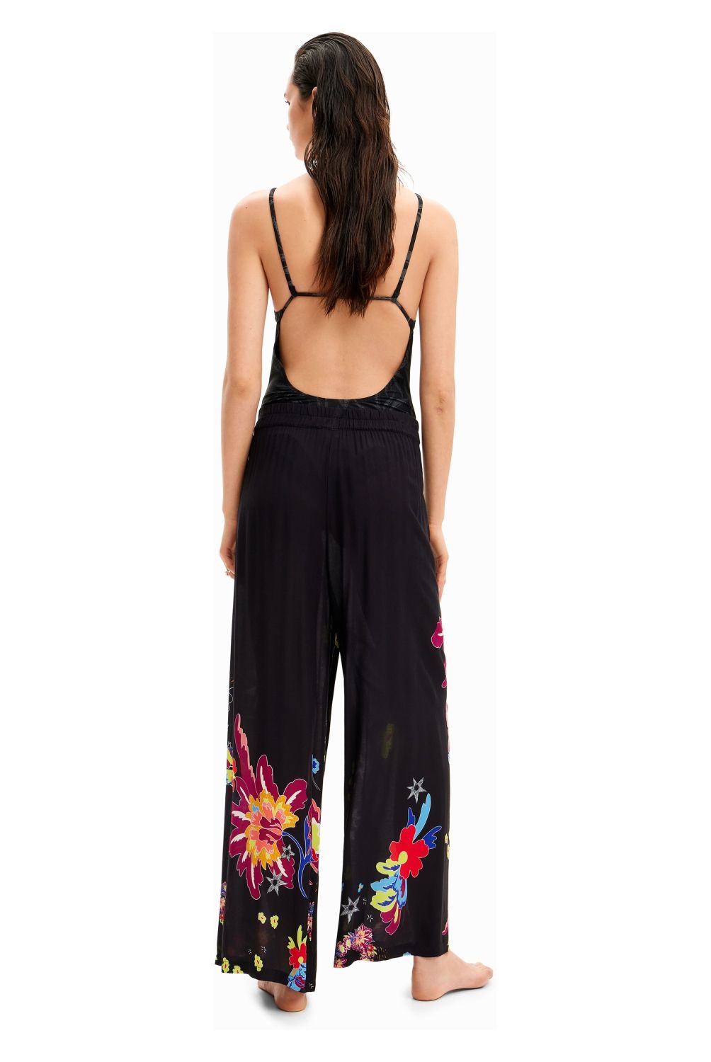 DESIGUAL - Pantalón Palazzo Dibujos Jungla Mujer Desigual