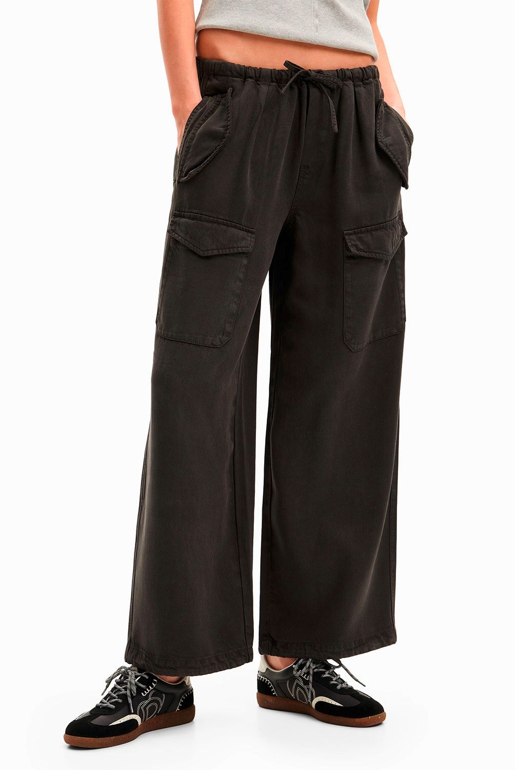 DESIGUAL - Pantalón Cargo Wide Leg Mujer Desigual