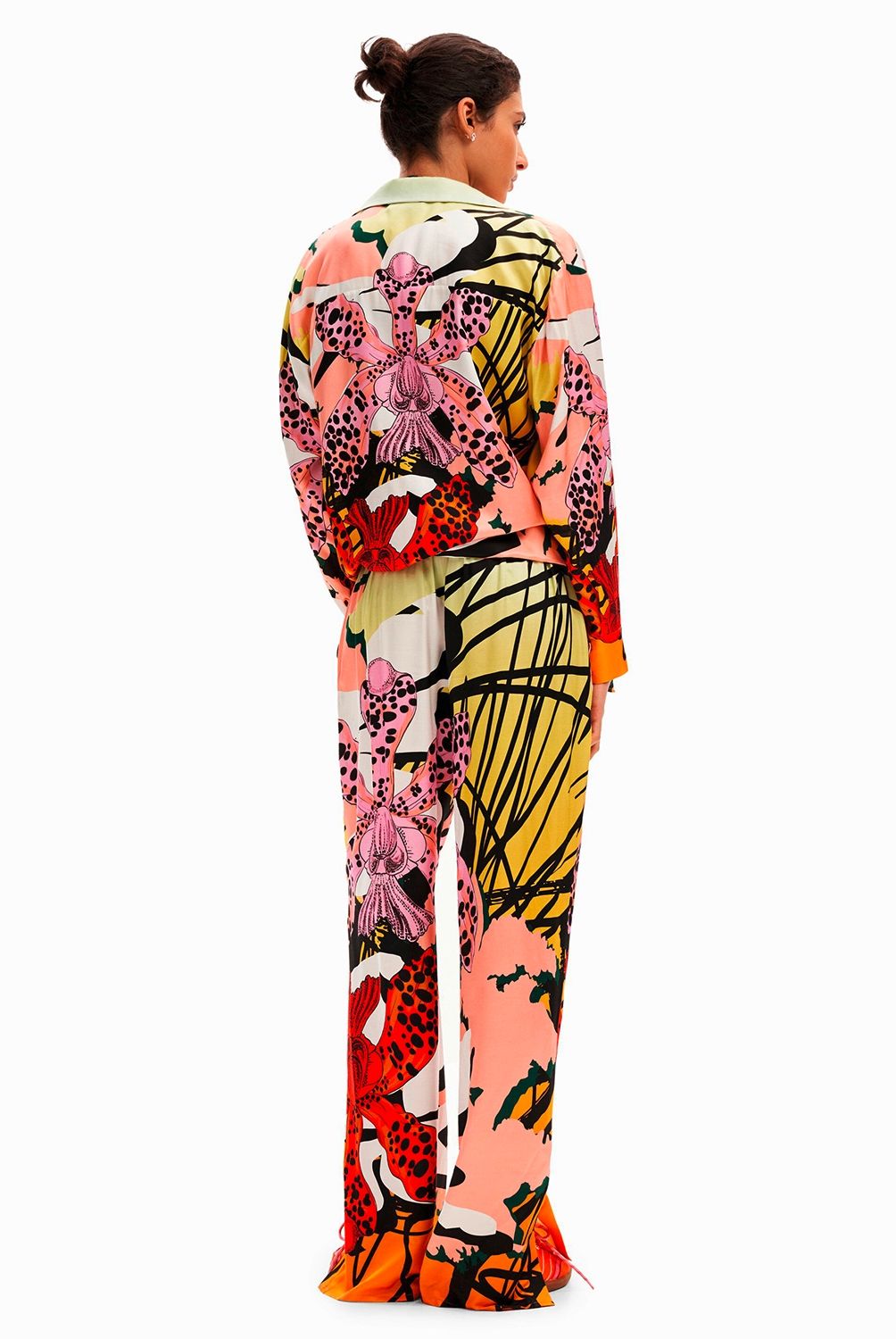 DESIGUAL - Pantalón Seda Orquídeas M. Christian Lacroix Mujer Desigual