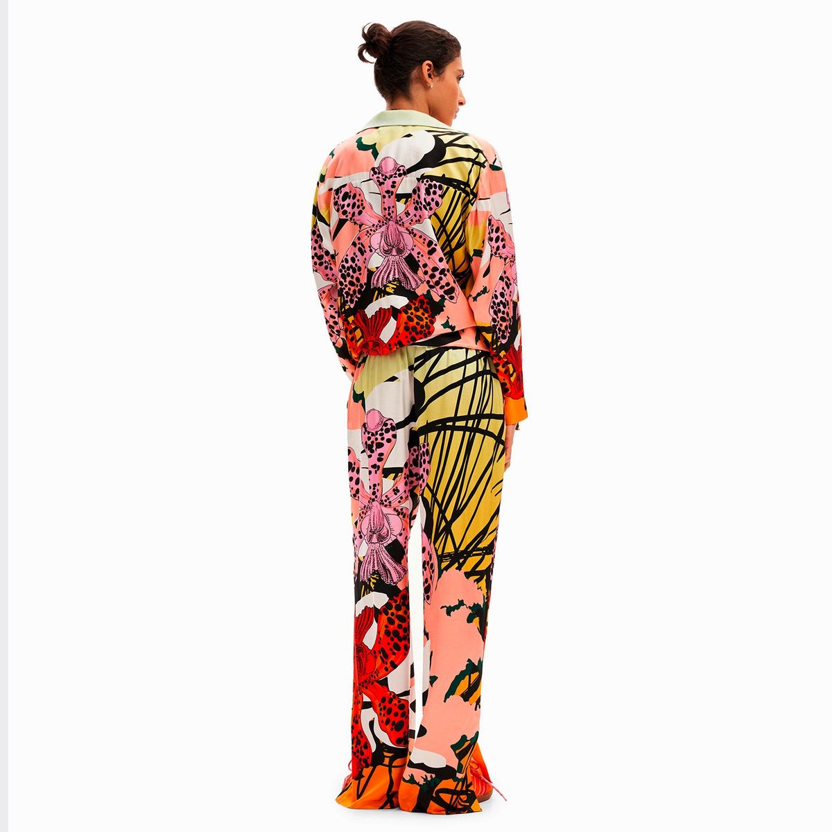 DESIGUAL - Pantalón Seda Orquídeas M. Christian Lacroix Mujer Desigual