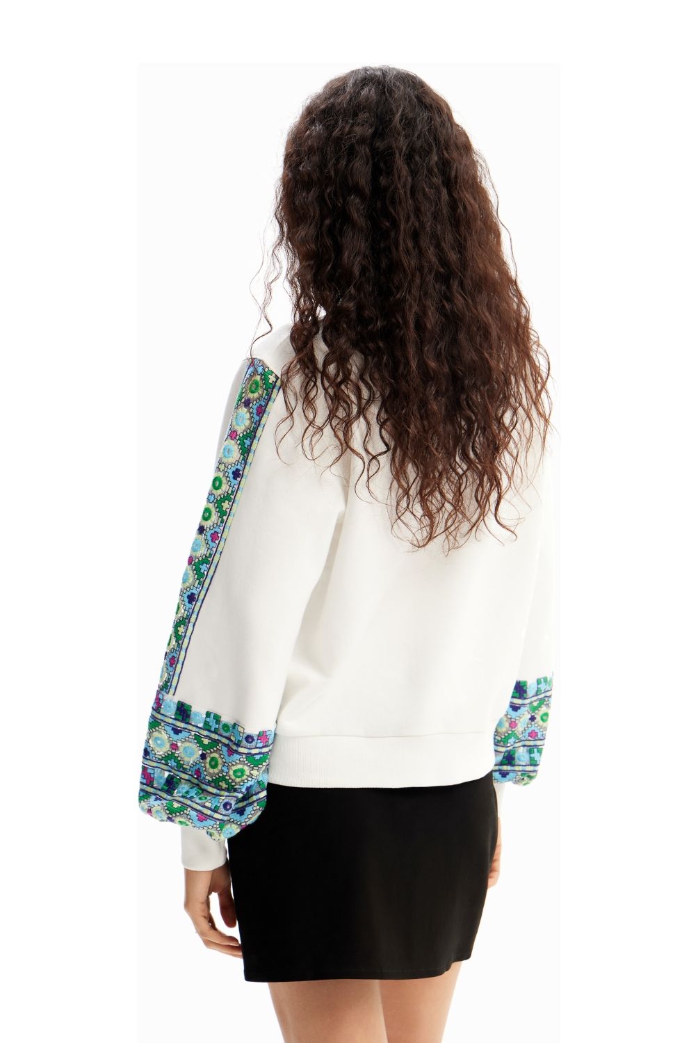 DESIGUAL - Polerón Abullonada Bordados Mujer Desigual