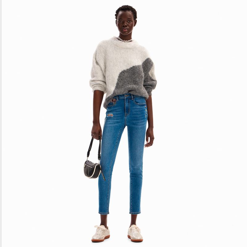 DESIGUAL - Jeans Bordados Mujer Desigual