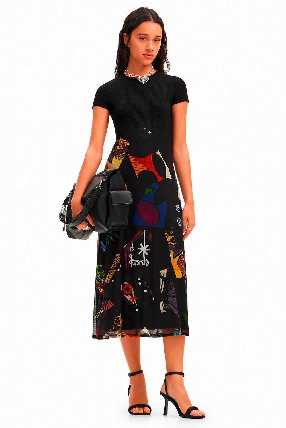 DESIGUAL - Vestido Midi Combinado M. Christian Lacroix Mujer Desigual