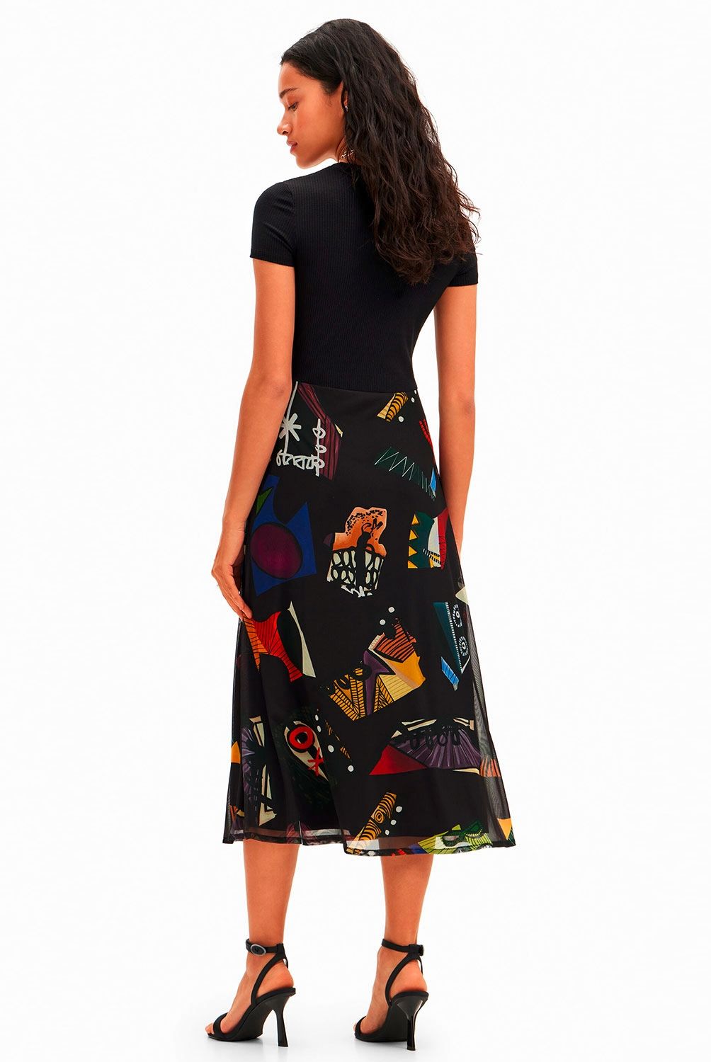 DESIGUAL - Vestido Midi Combinado M. Christian Lacroix Mujer Desigual
