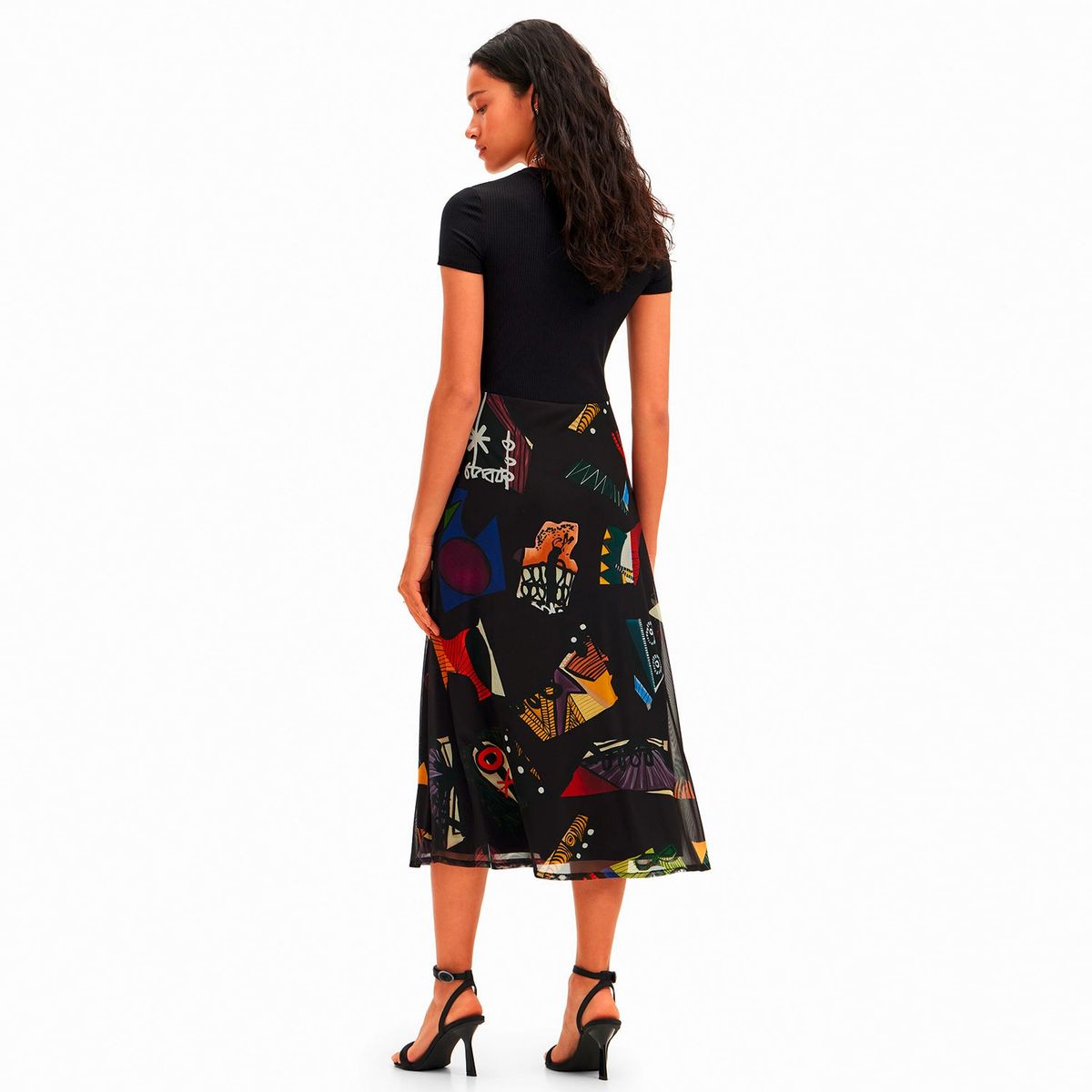 DESIGUAL - Vestido Midi Combinado M. Christian Lacroix Mujer Desigual