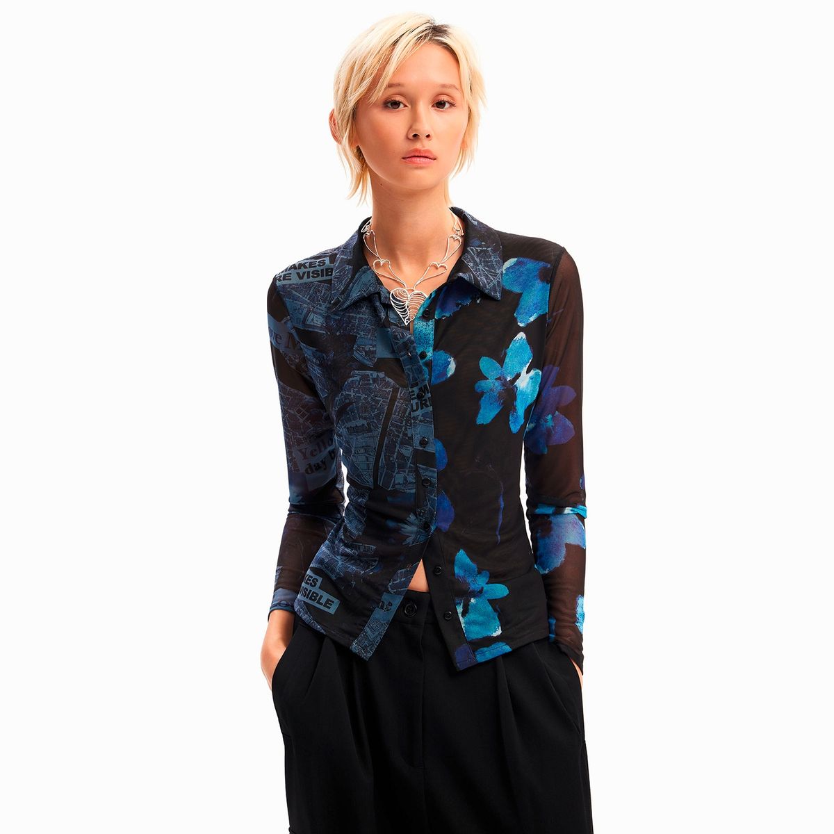 DESIGUAL - Polera Tul Patch Arty Mujer Desigual