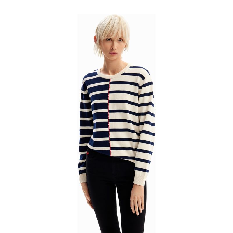 DESIGUAL - Sweater Rayas Zigzag Mujer Desigual