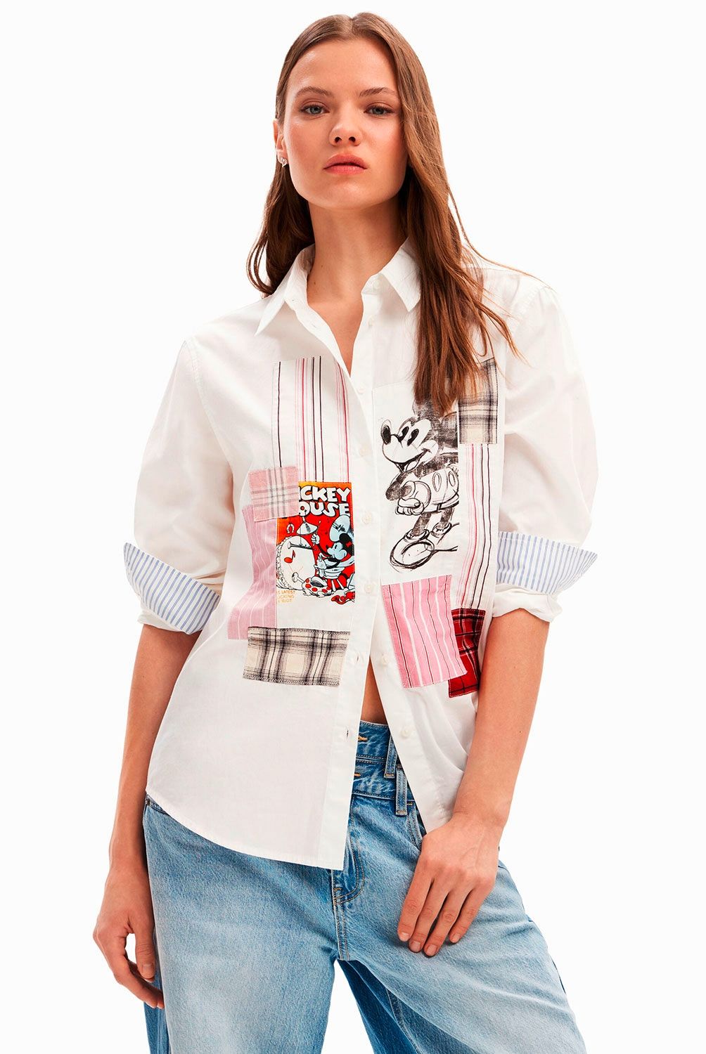 DESIGUAL - Camisa Patch Mickey Mouse Mujer Desigual