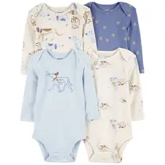 CARTER'S - Pack de Bodys Algodón 4 unidades Bebé Niño