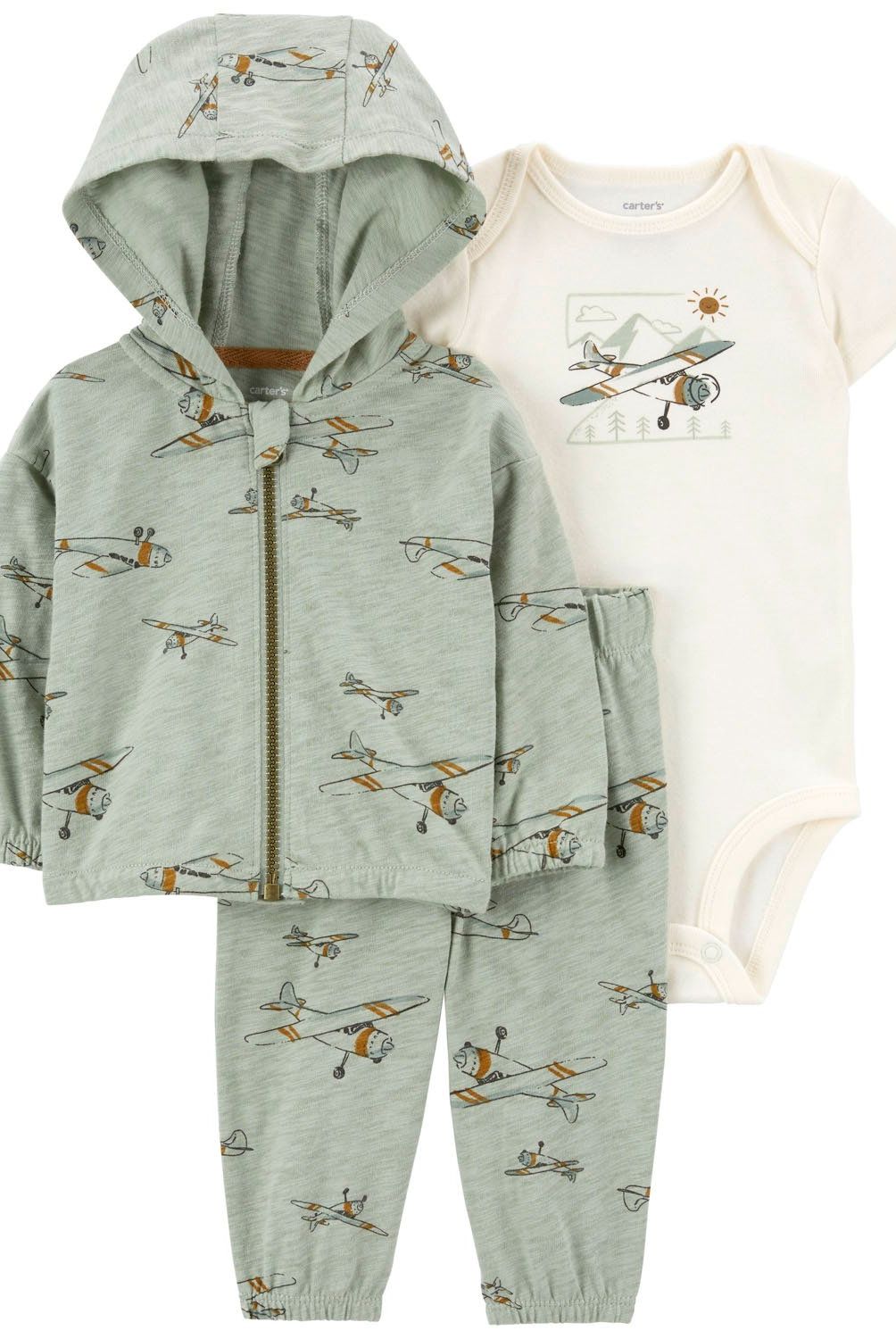 CARTER'S - Conjunto 3 Piezas Polerón, Pantalón y Body Bebé Niño Carter's