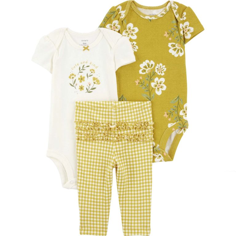 Conjunto 3 Piezas Calza y Dos Body Bebé Niña
