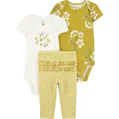 CARTER'S - Conjunto 3 Piezas Calza y Dos Body Bebé Niña