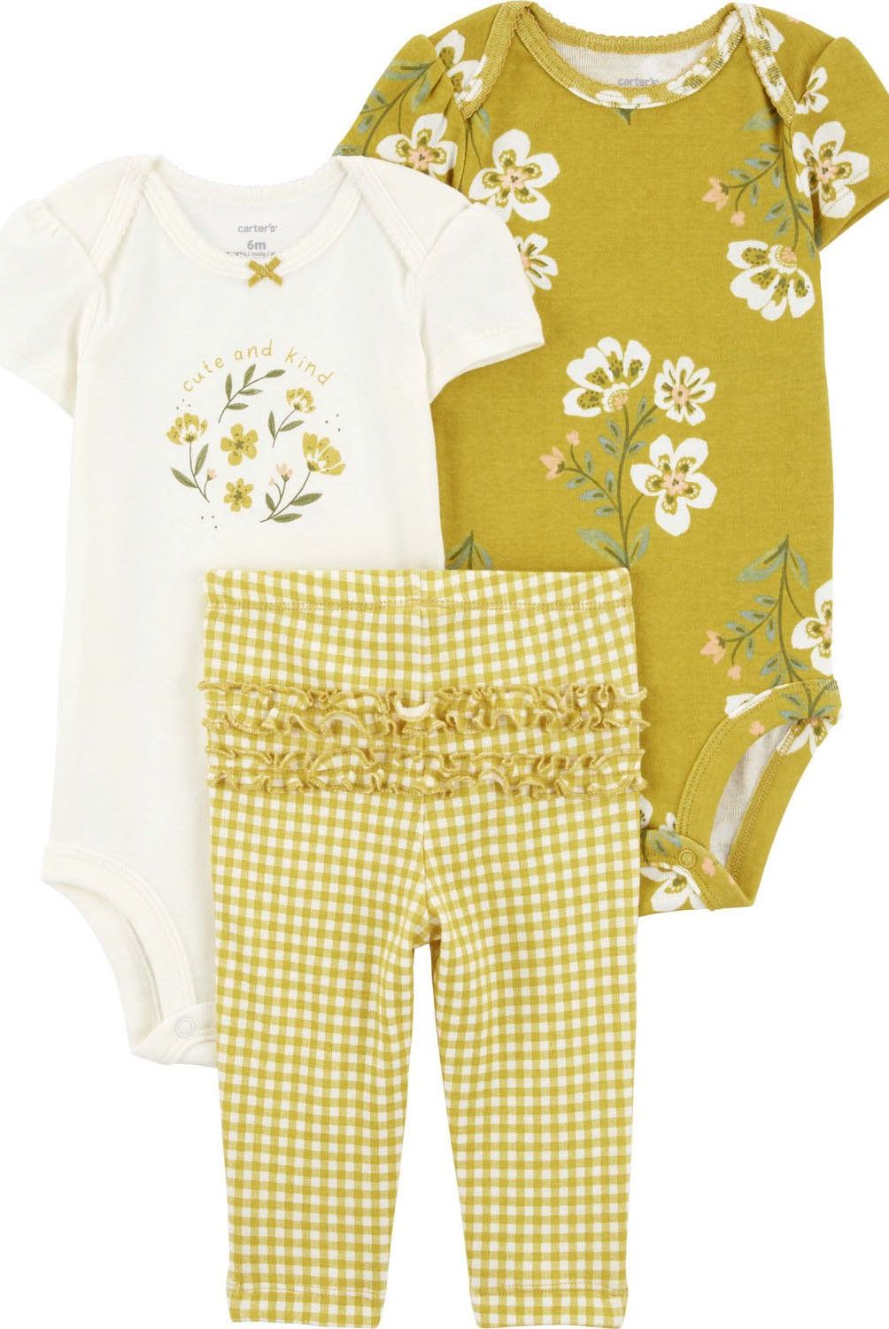 CARTER'S - Conjunto 3 Piezas Calza y Dos Body Bebé Niña Carter's
