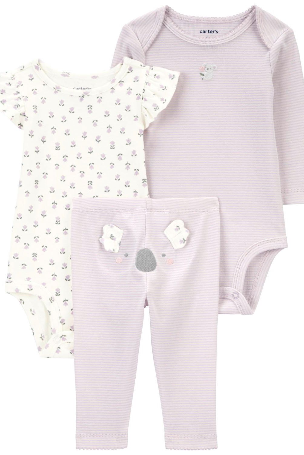 CARTER'S - Conjunto 3 Piezas Calza y Dos Body Bebé Niña Carter's