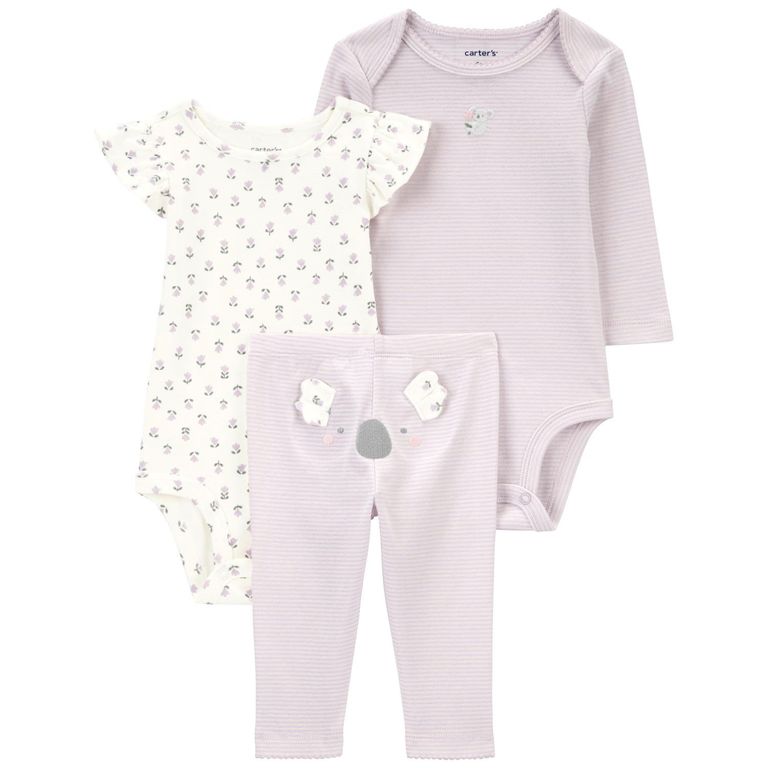Conjunto 3 Piezas Calza y Dos Body Bebé Niña