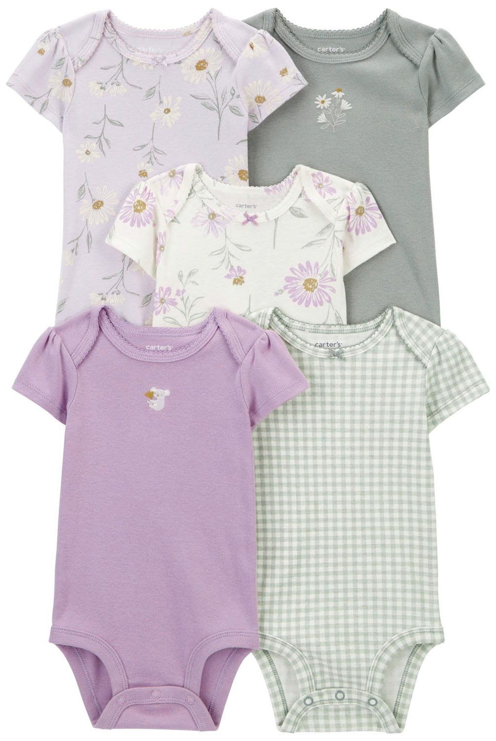 CARTER'S - Pack de Bodys Algodón 5 unidades Bebé Niña Carter's