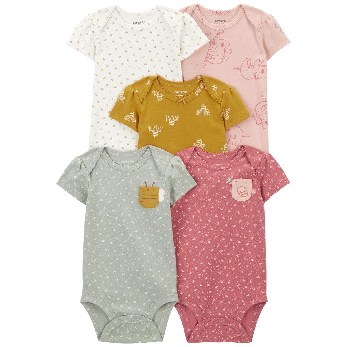 CARTER'S - Pack de Bodys Algodón 5 unidades Bebé Niña Carter's