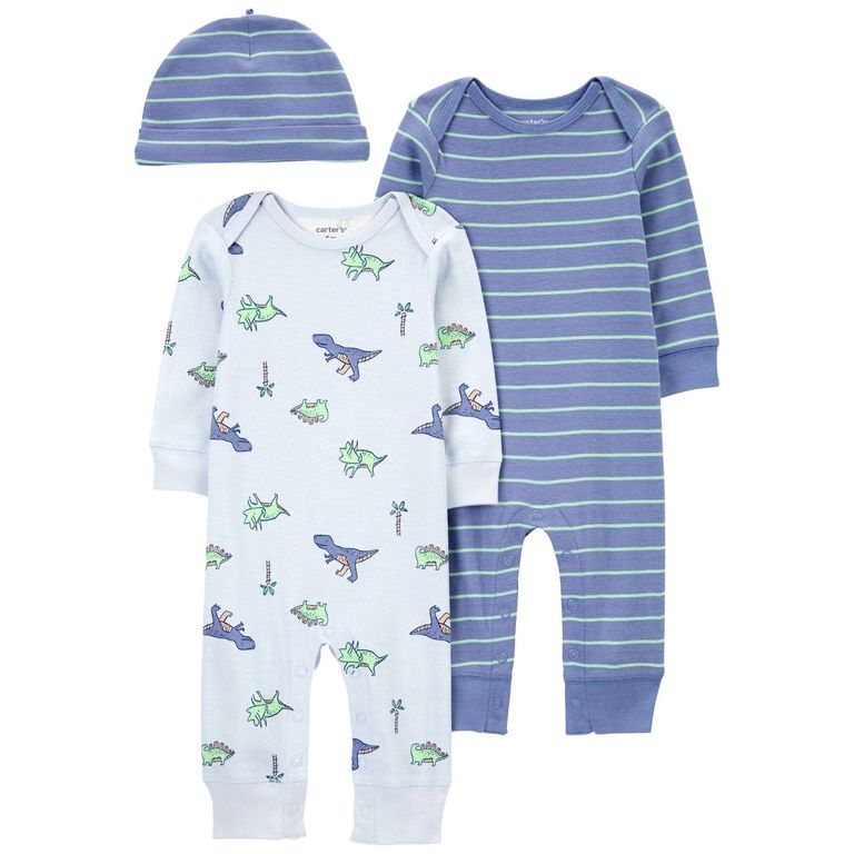 Conjunto 3 Piezas Dos Enteritos y Gorro Bebé Niño