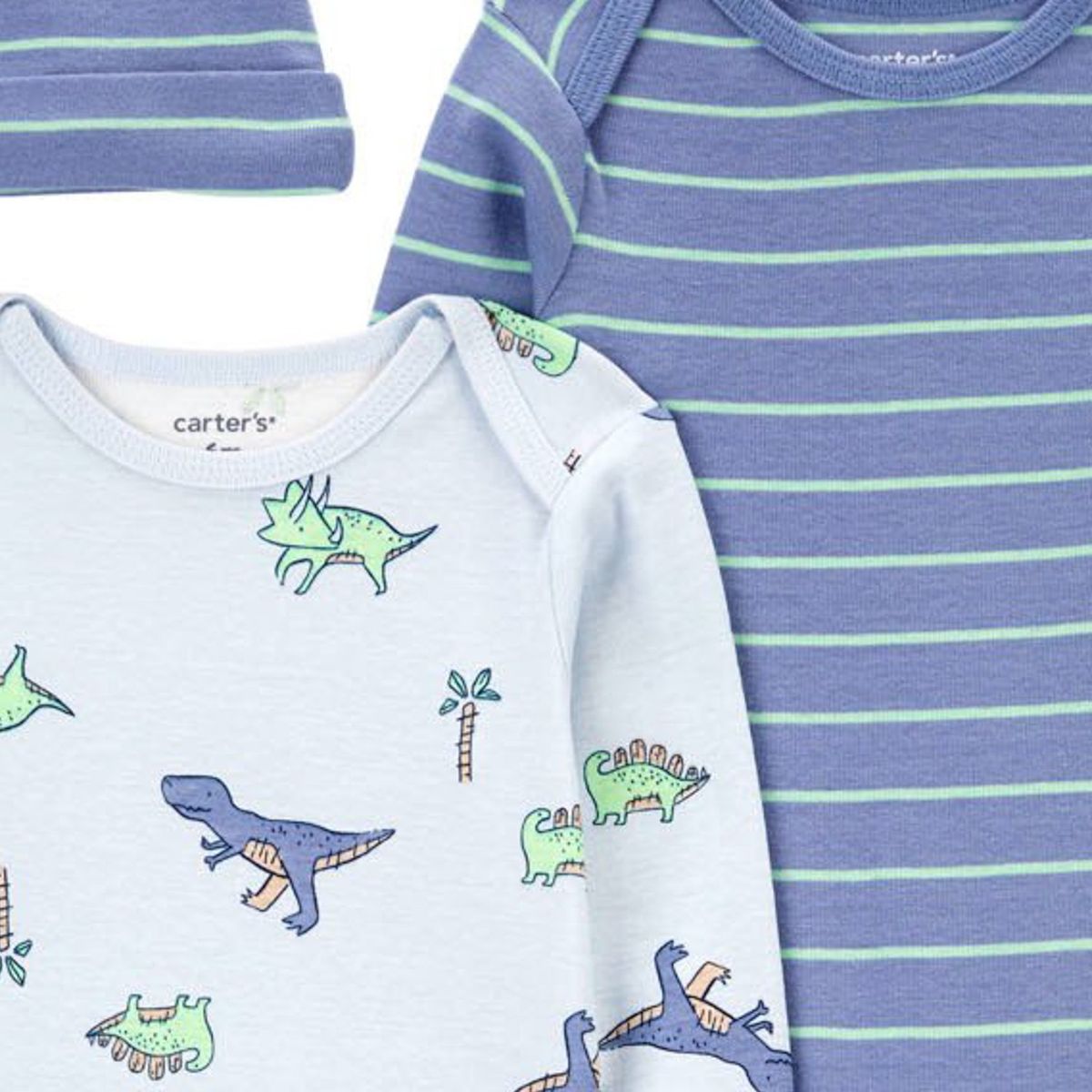 CARTER'S - Conjunto 3 Piezas Enteritos y Gorro Bebé Niño Carter's