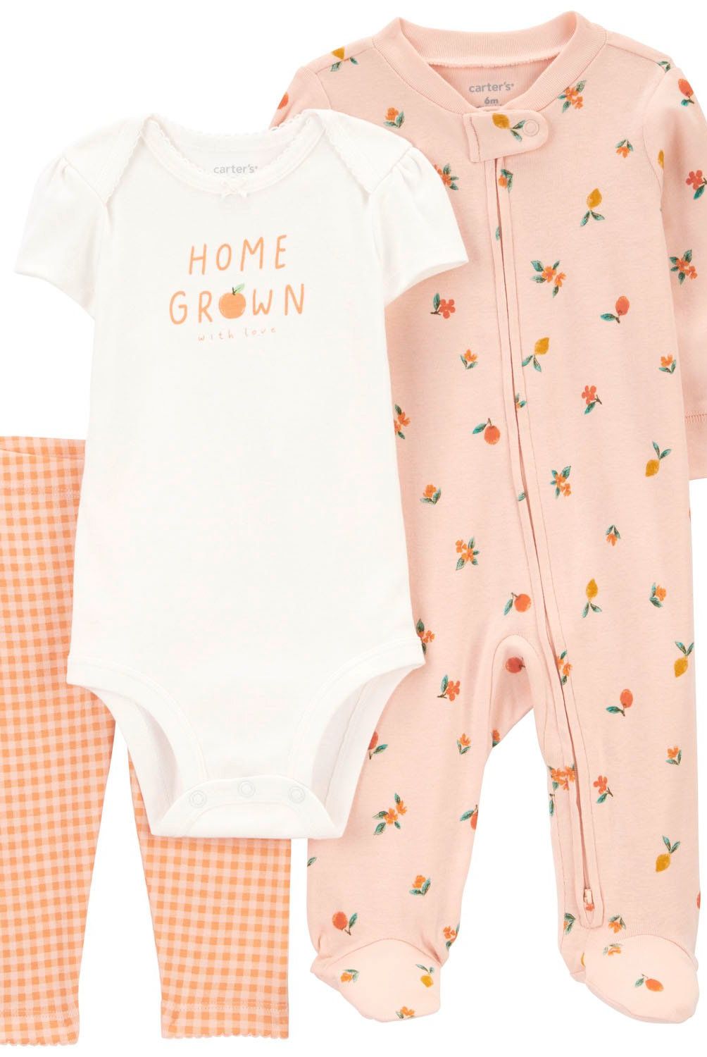 CARTER'S - Conjunto 3 Piezas Pijama, Body y Calza Bebé Niña Carter's