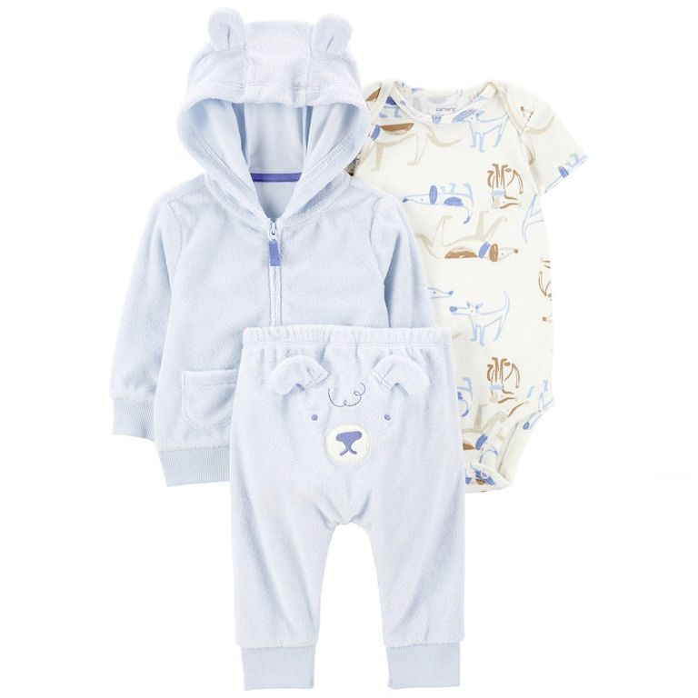 Conjunto 3 Piezas Polerón, Pantalón y Body Bebé Niño