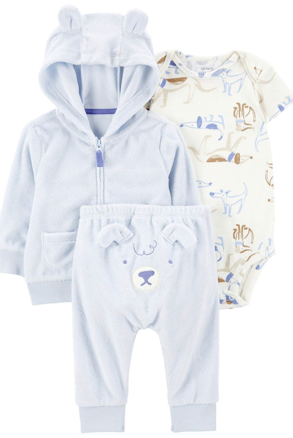 CARTER'S - Conjunto 3 Piezas Polerón, Pantalón y Body Bebé Niño Carter's