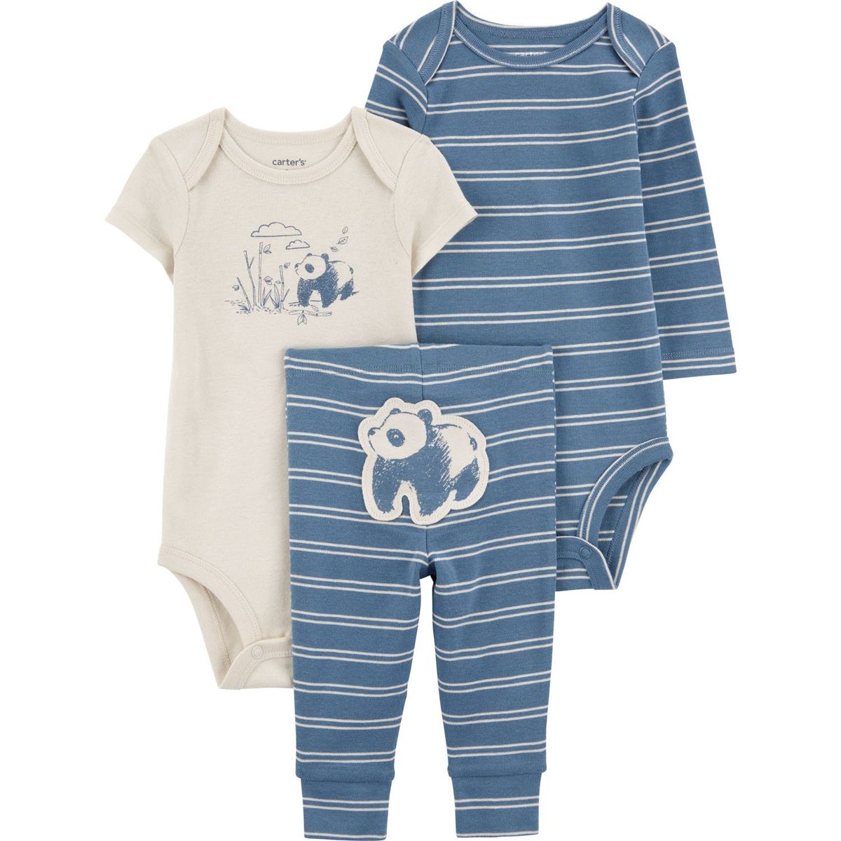 CARTER'S - Conjunto 3 Piezas Pantalón y Dos Body Bebé Niño Carter's