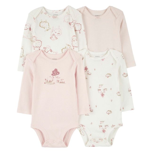 CARTER'S - Pack 4 Bodys Estampados Algodón Bebé Niña  Carter's
