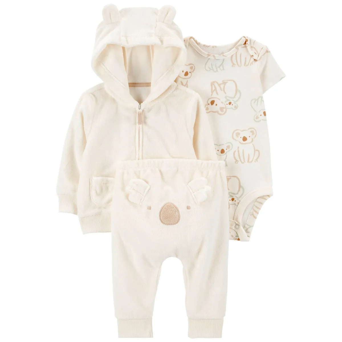 CARTER'S - Conjunto 3 Piezas Polerón, Pantalón y Body Bebé Unisex  Carter's