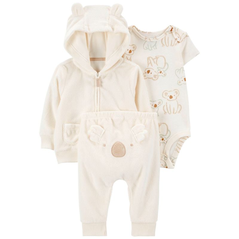 CARTER'S - Conjunto 3 Piezas Polerón, Pantalón y Body Bebé Unisex  Carter's