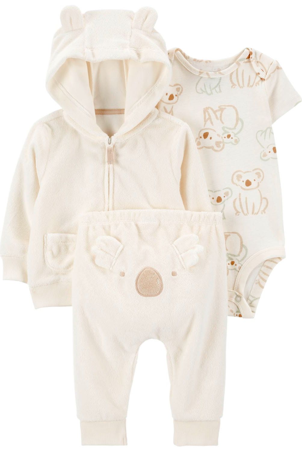 CARTER'S - Conjunto 3 piezas Poleron, Pantalon y Body Unisex Bebé  Carter's