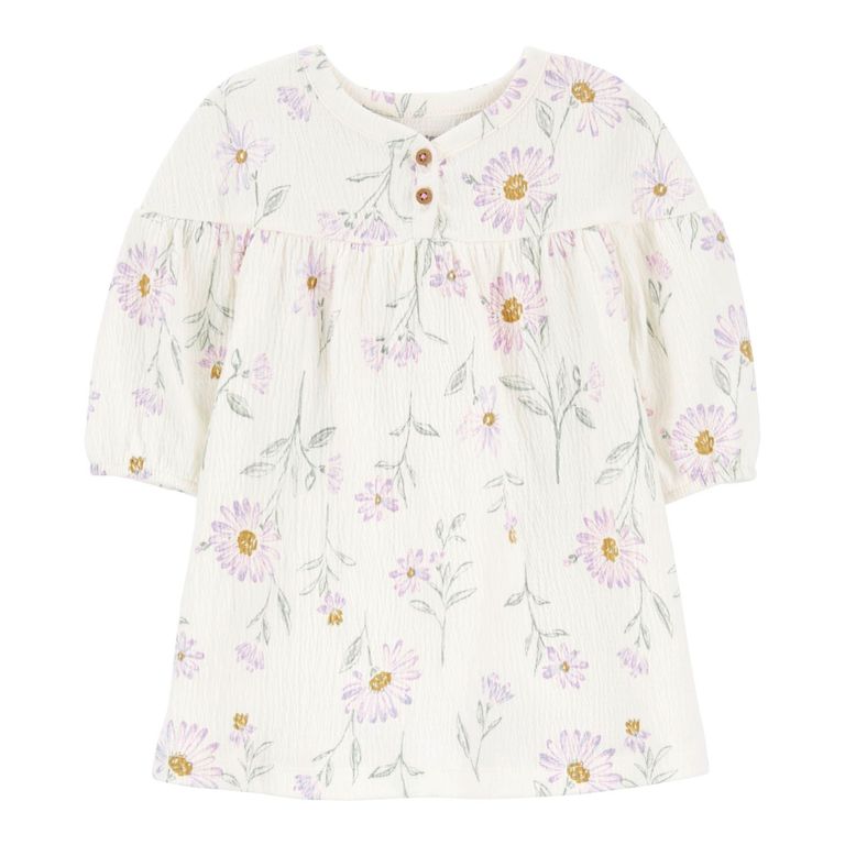 Vestido Gasa con Cubre Pañal Bebé Niña
