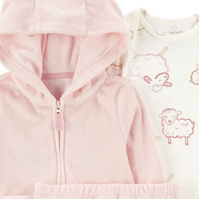 CARTER'S - Conjunto 3 Piezas Polerón, Pantalón y Body Bebé Niña Carter's