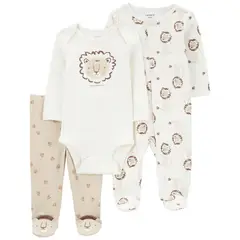 CARTER'S - Conjunto 3 piezas Pijama, Body y Patitas Bebé Niño