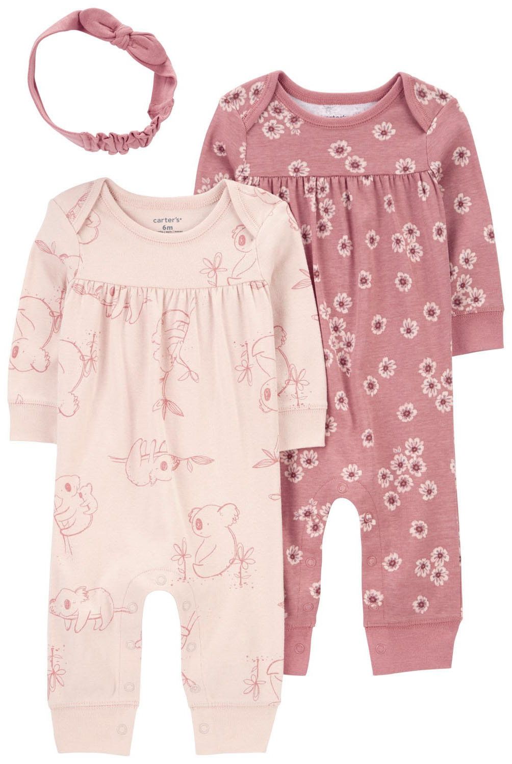 CARTER'S - Conjunto 3 Piezas 2 Enteritos y Cintillo Bebé Niña Carter's