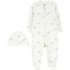 CARTER'S - Conjunto 2 Piezas Pijama y Gorro Unisex Bebé