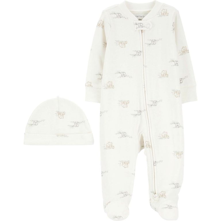 Conjunto 2 Piezas Pijama y Gorro Unisex Bebé