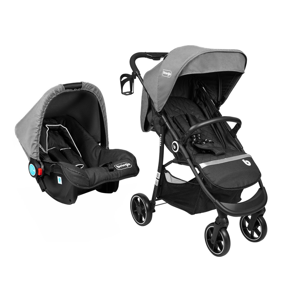 BEBEGLO - Coche Travel Rs-13551 Gris Bebeglo