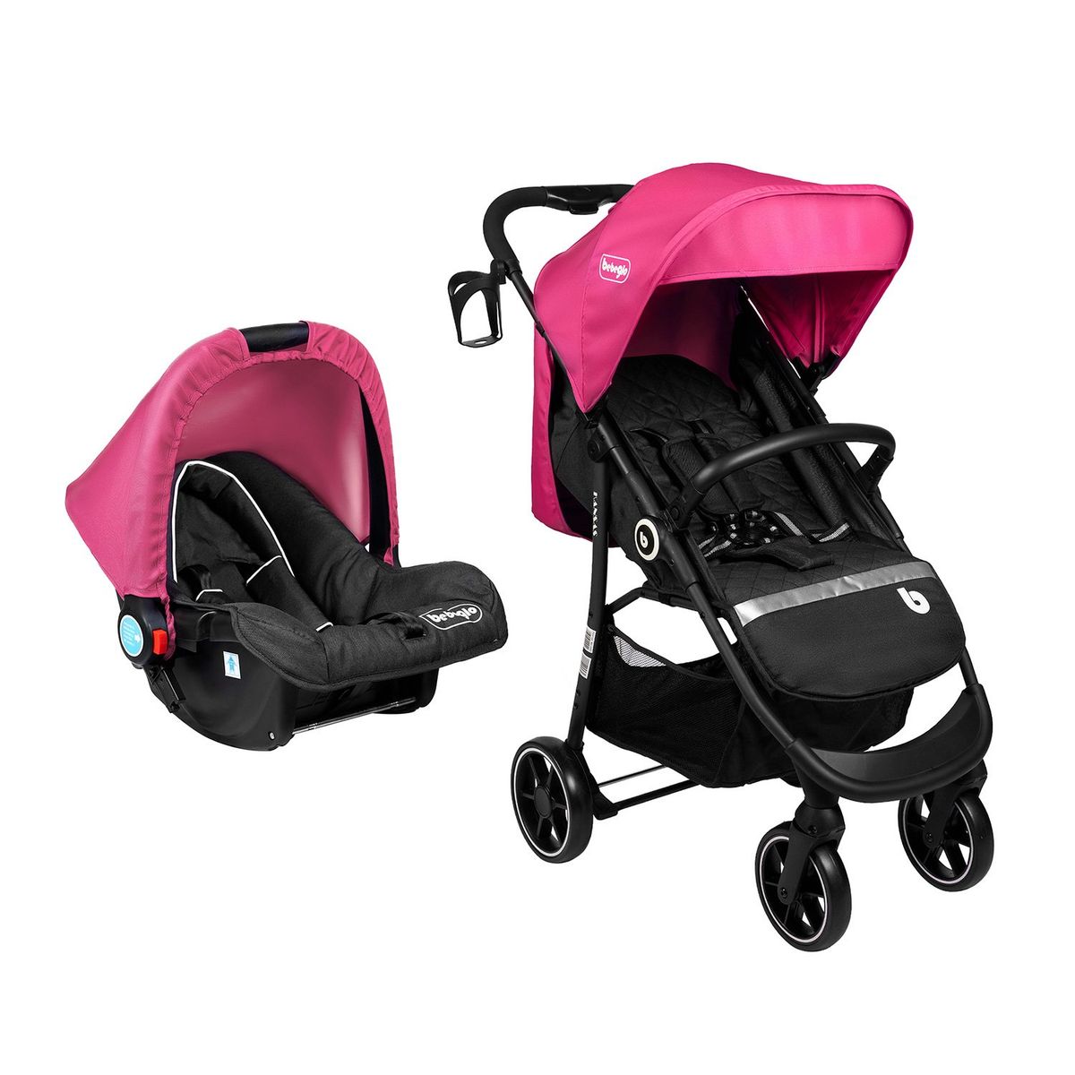 BEBEGLO - Coche Travel System Kansas Rs-13551 Fucsia Bebeglo