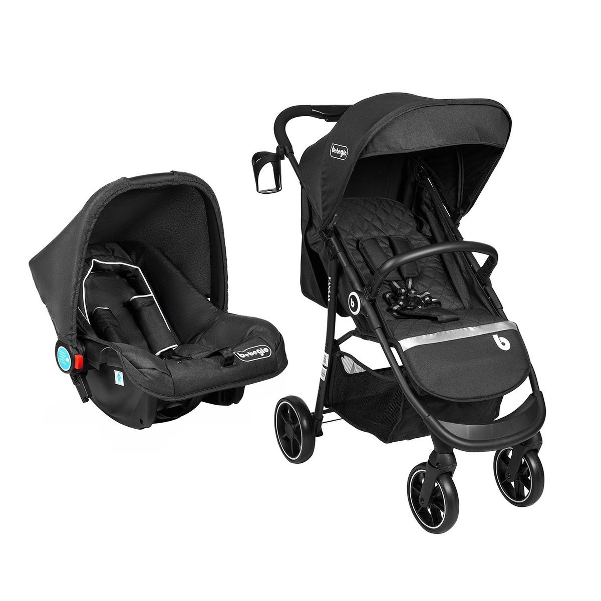 BEBEGLO - Coche Travel System Kansas Rs-13551 Negro Bebeglo