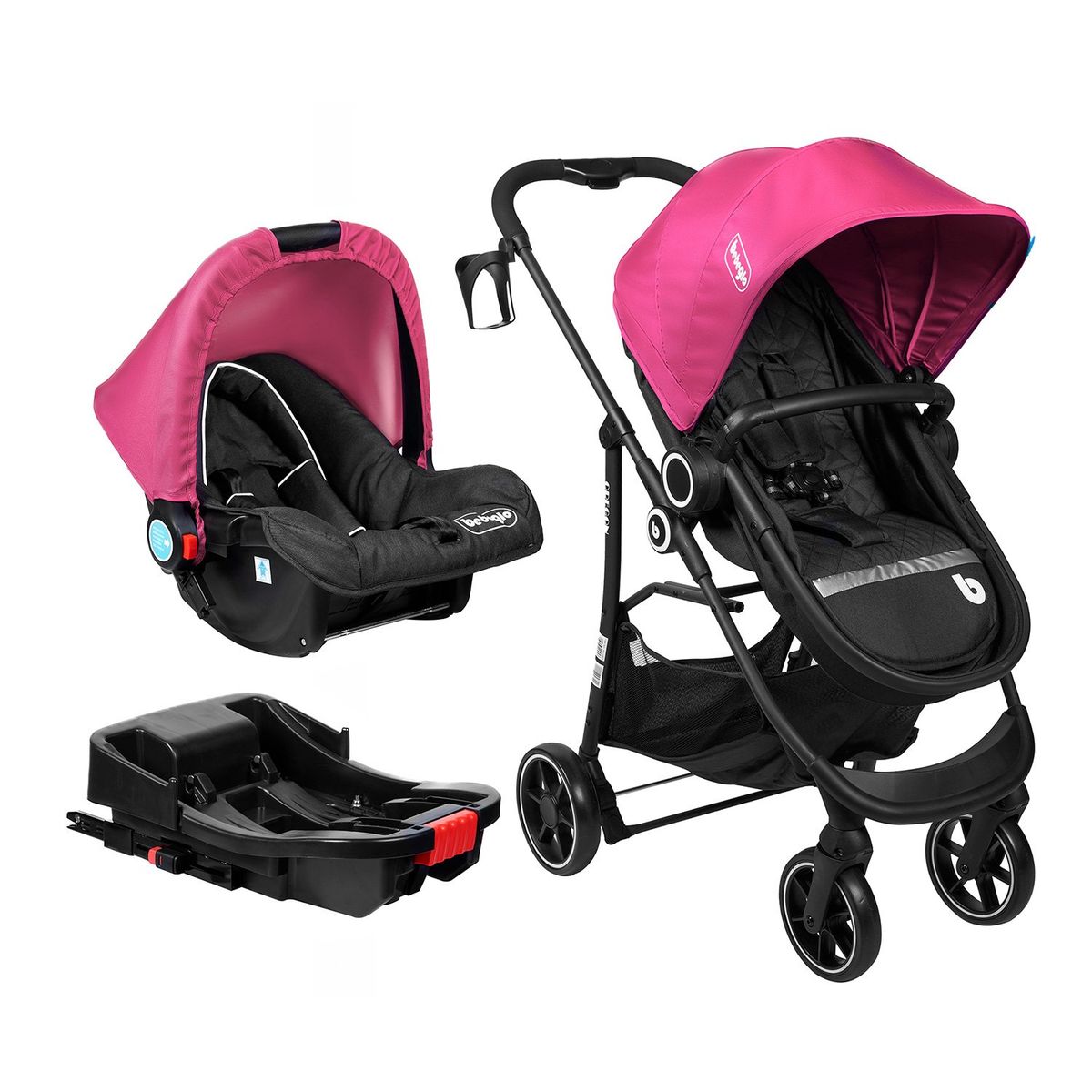 BEBEGLO - Coche Trav Sys Isofix Oregon Rs-13553 Fucsia Bebeglo