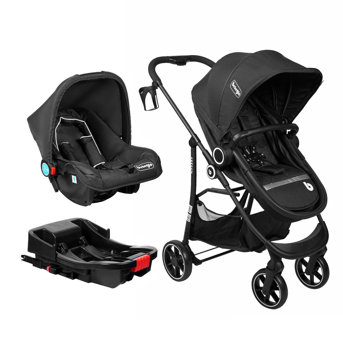 BEBEGLO - Coche Travel System Isofix Oregon Rs-13553 Negro Bebeglo