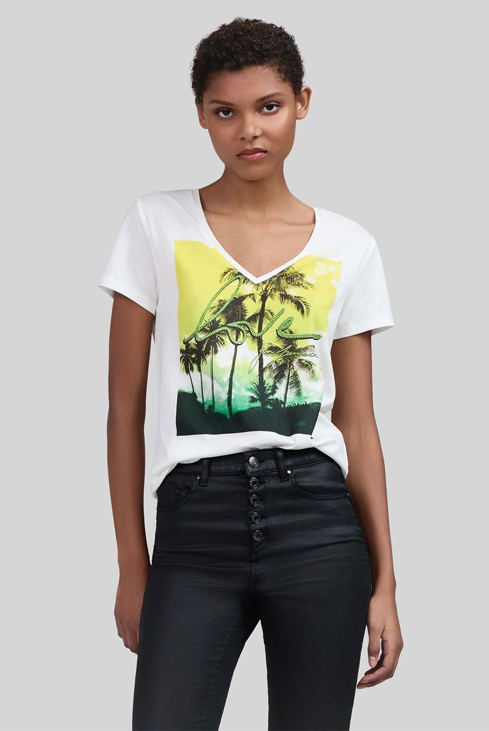 IKKS - Polera Cuello en V Diseño Mujer IKKS