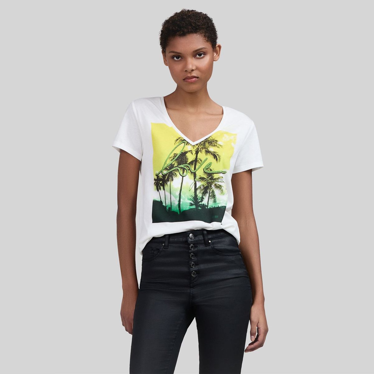 IKKS - Polera Cuello en V Diseño Mujer IKKS