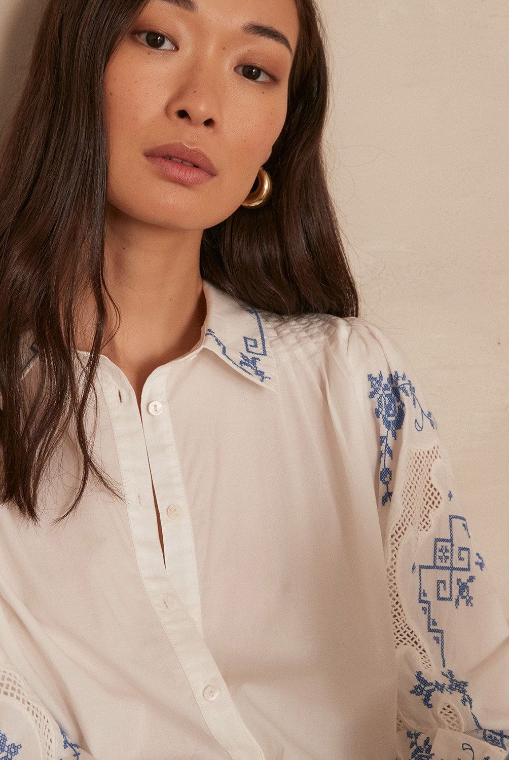MAISON 123 - Blusa Broderie Mujer Maison 123