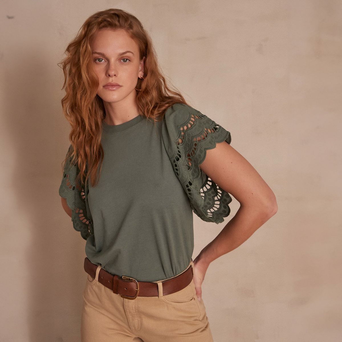 MAISON 123 - Polera Mangas Vuelos Mujer Maison 123