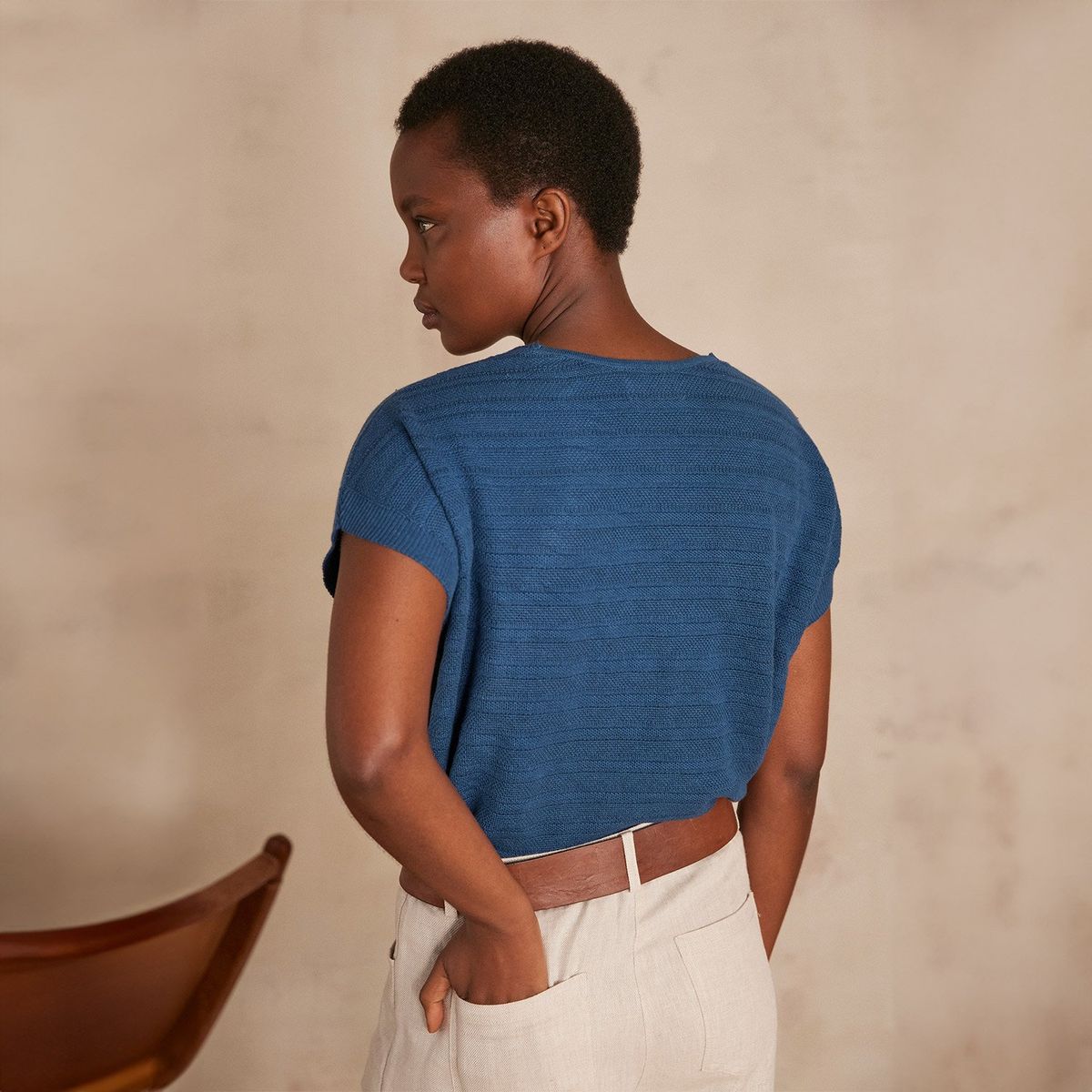 MAISON 123 - Polera Manga Corta a Rayas Mujer