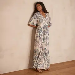 MAISON 123 - Vestido Largo Estampado Mujer