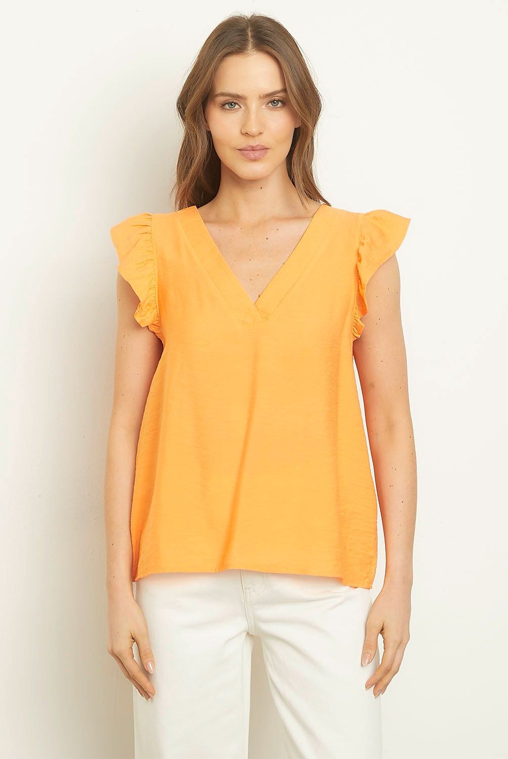 VERO MODA - Top Vero Moda Cuello en V con Vuelos para Mujer